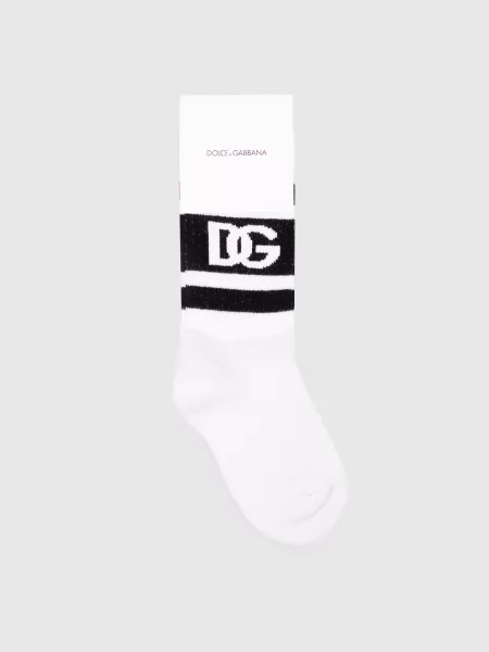 Шкарпетки з принтом монограми логотипа DG Dolce&gabbana білі