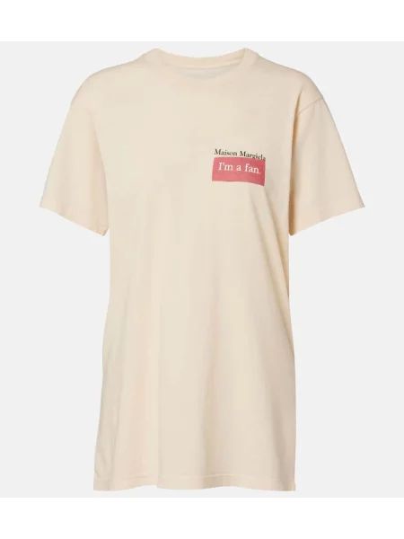 Tricou Maison Margiela cu imagine din jerseu alb