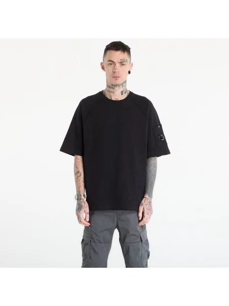 Флийс къс тениска C.p. Company с къс ръкав черно