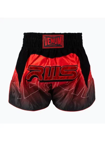 Pantaloni scurți de antrenament pentru bărbați Venum x RWS Muay Thai black/red negru