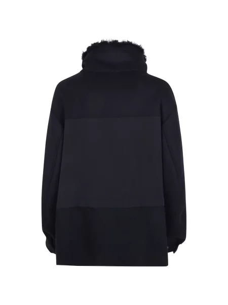 Geacă parka Mantu din piele de oaie negru
