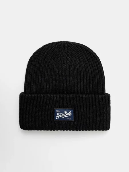 Saint Barth Akcesoria Mężczyzna ONE SIZE Wełna Berry Beanie czarny
