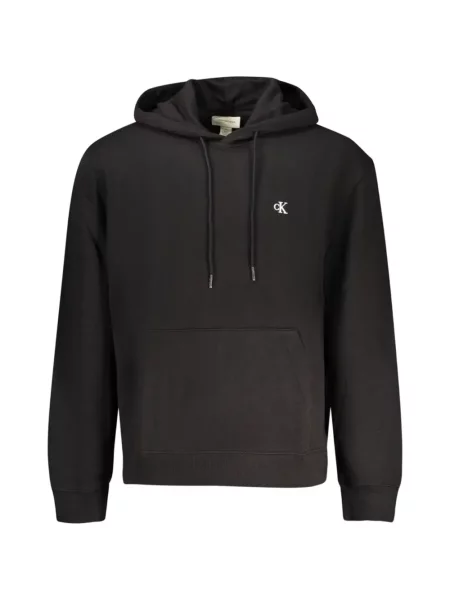 Hanorac cu glugă Calvin Klein cu broderie negru