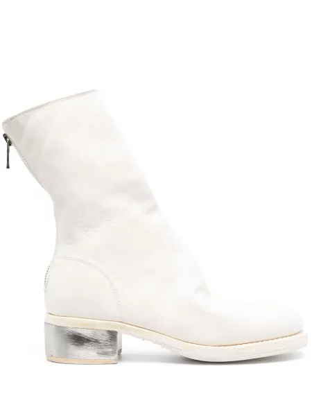 Botine Guidi din piele alb