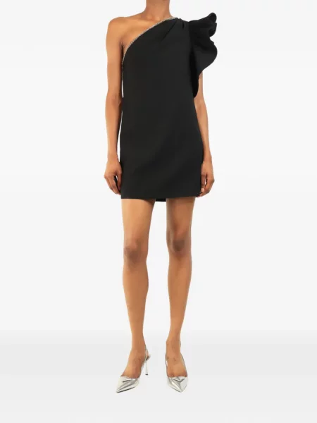 Rochie mini Self-portrait cu volane cu un umăr gol negru