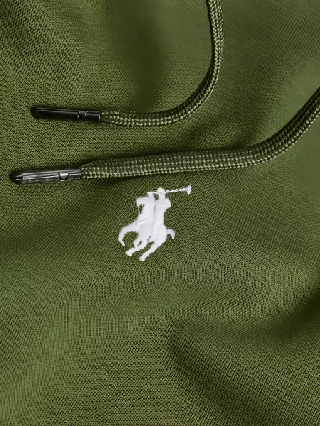 Koszulka polo Polo Ralph Lauren z okrągłym dekoltem z autografem z kapturem zielona