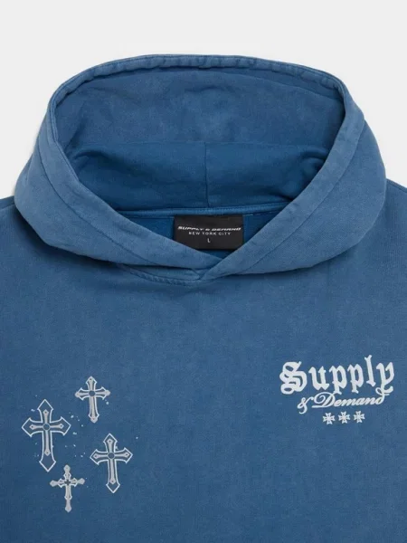 Supply&demand Bluza Z Kapturem Crosses Hd Blu-Cpbl niebieska