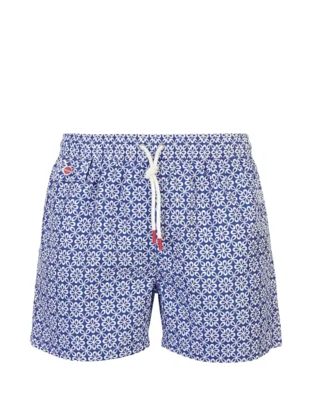 Slip de baie Kiton cu model floral cu imagine albastru
