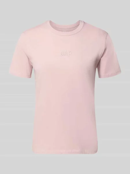 T-shirt z okrągłym dekoltem i wyhaftowanym logo Gap