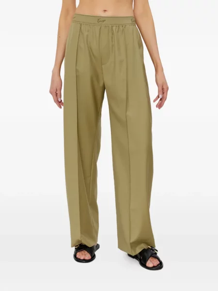 Pantaloni Kenzo de lână cu autograf verde