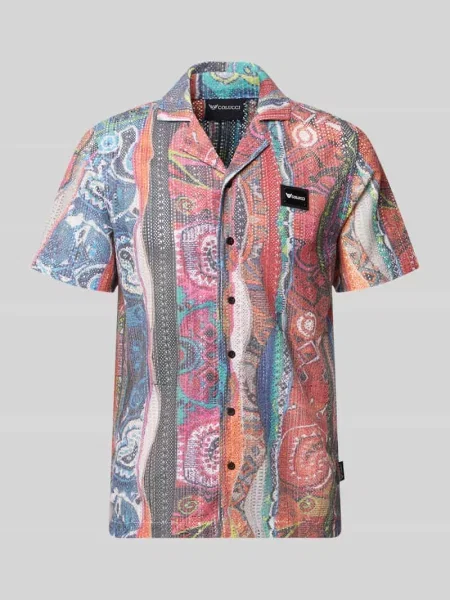 Koszula casualowa o kroju slim fit w imitacji dzianiny model resort' Colucci czerwona