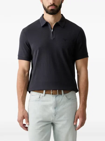 Tricou polo Barbour cu broderie albastru