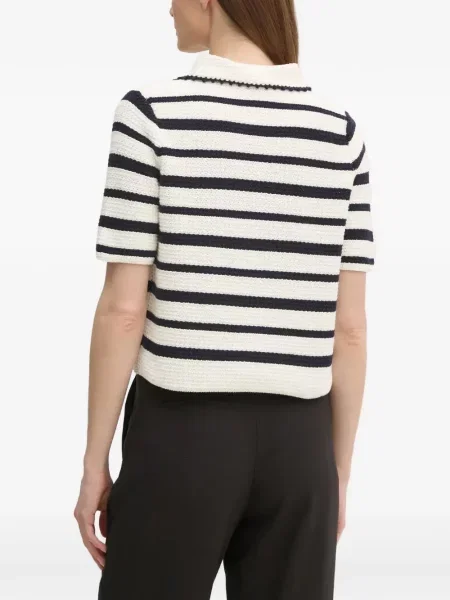 Pulover Oui cu dungi alb