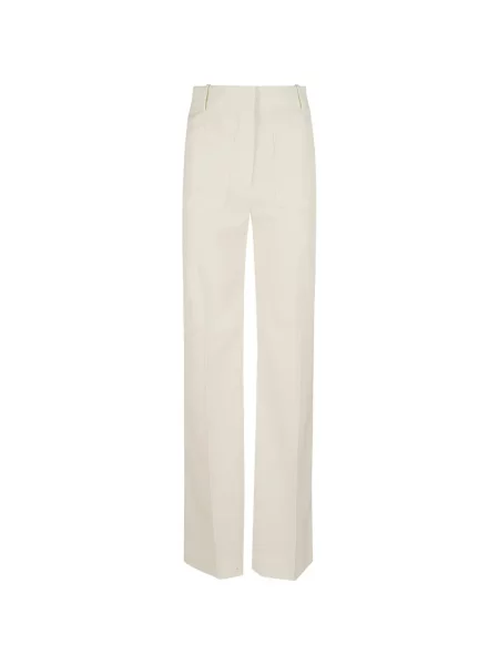 Pantaloni Victoria Beckham de lână alb