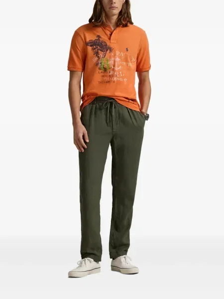 Slip de baie Polo Ralph Lauren cu broderie din piele de căprioară în carouri albastru