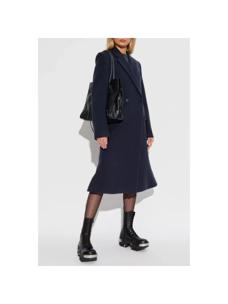 Płaszcz Balenciaga wełniany niebieski