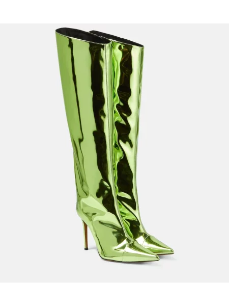 Lakierowane kozaki Alexandre Vauthier skórzane zielone