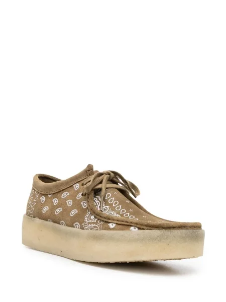 Zomšinis raštuotas derby batai Clarks Originals žalia
