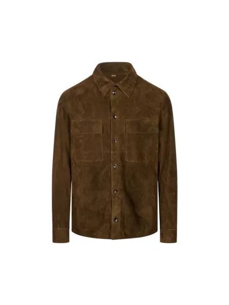 Kurtka skórzana Agnona brązowa