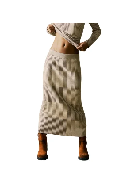 Fustă Desigual în carouri maro