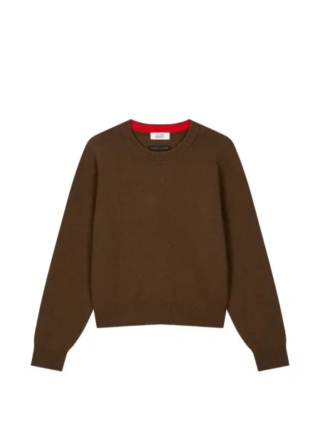 Pulover Tomboy cu decolteu rotund maro