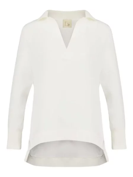 Top Paula cu decolteu în V lung alb