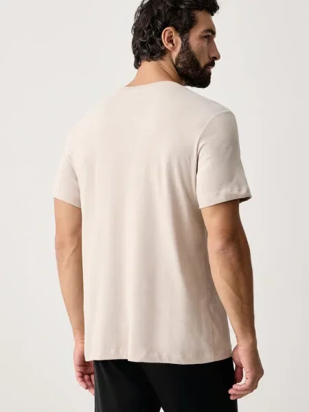 Nike T-shirt treningowy z bawełną Dri-FIT beżowa