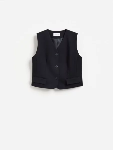 Reserved Vestă cu adaos de bleumarin