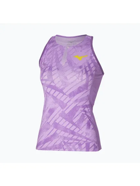 Női tenisz felső Mizuno Mugen nyomtatott tank Mizuno Mugen nyomtatott tank krokusz szirom lila