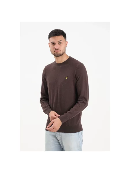 Sweter Lyle & Scott z wełny merino brązowy