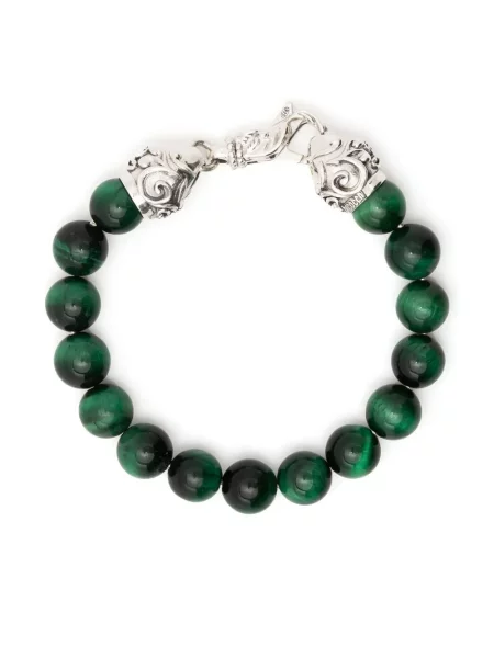 Гривна Emanuele Bicocchi с тигров принт мъниста зелено