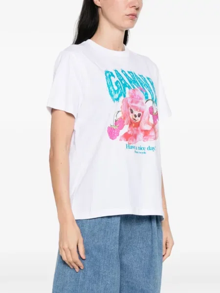 Tricou Ganni alb
