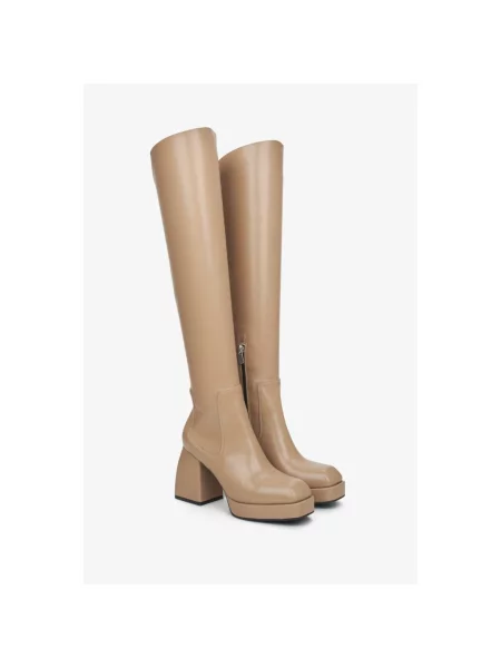 Стрейч-ботфорти Estro коричневе