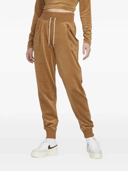 Prugasta vesta Nike s okruglim izrezom od flisa crvena