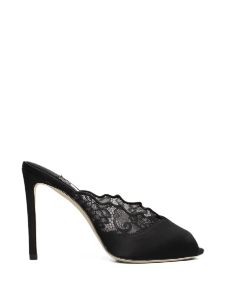 Papuci tip mules Jimmy Choo din satin negru