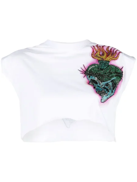 Cropp tricou Philipp Plein alb