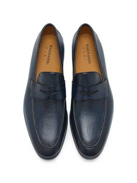 Pantofi loafer Magnanni din piele albastru