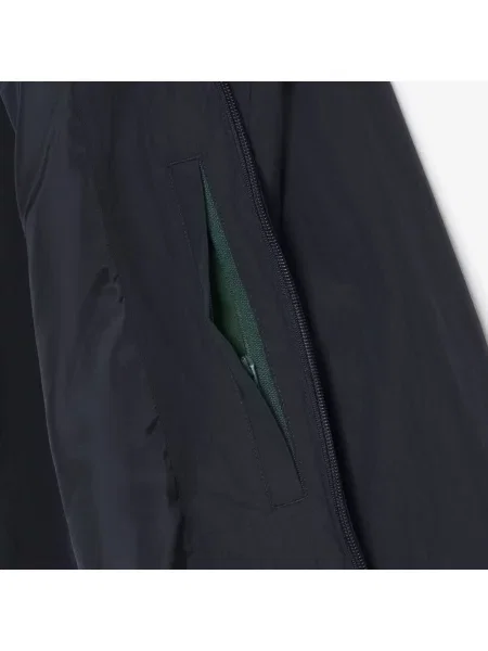 Lacoste Wodoodporna Kurtka Z Teksturowanej Tafty czarny