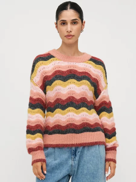 Vero Moda Petite Megztinis VMDOJA geltona / rožių / pastelinė rožinė / rūdžių raudona