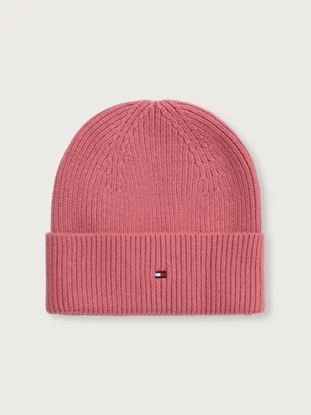 Tommy Hilfiger čepice s příměsí vlny růžový