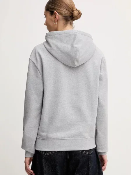 Mikina Calvin Klein Jeans s kapucí hladká šedá