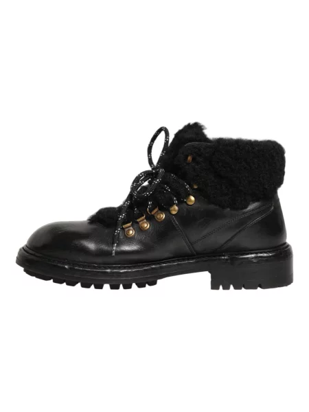 Buty trekkingowe Dolce And Gabbana skórzane trekkingowe czarne