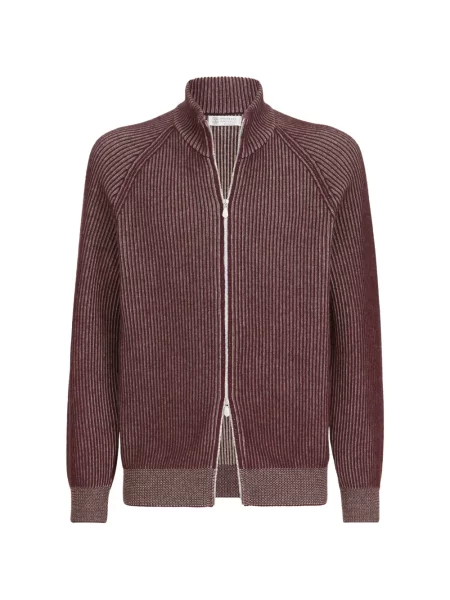 Cardigan Brunello Cucinelli din cașmir roșu