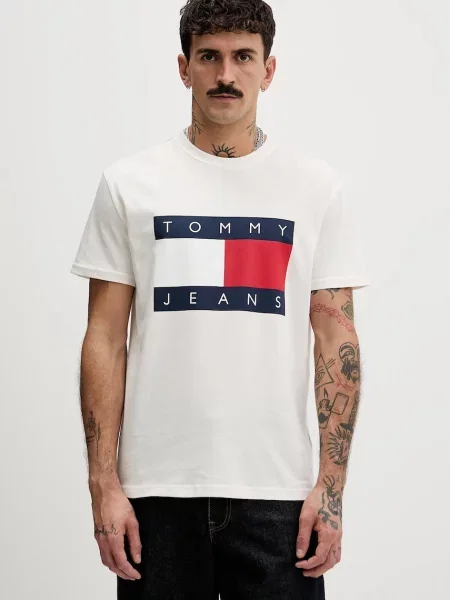 Tommy Jeans tričko béžové