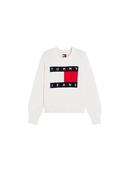 Tommy Jeans Sweter weiss biały