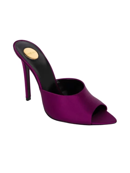 Klapki mules Saint Laurent fioletowe