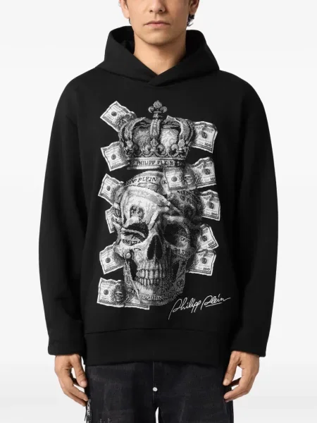 Stras hanorac cu glugă Philipp Plein negru