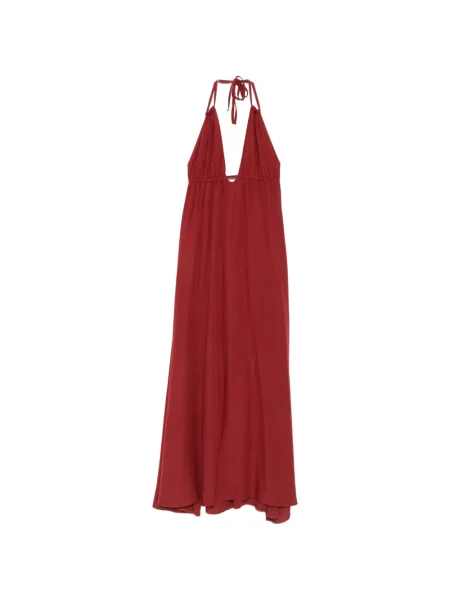 Rochie maxi Moutaki cu gât halter roșu