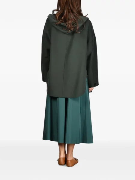 Palton 's Max Mara cu glugă verde