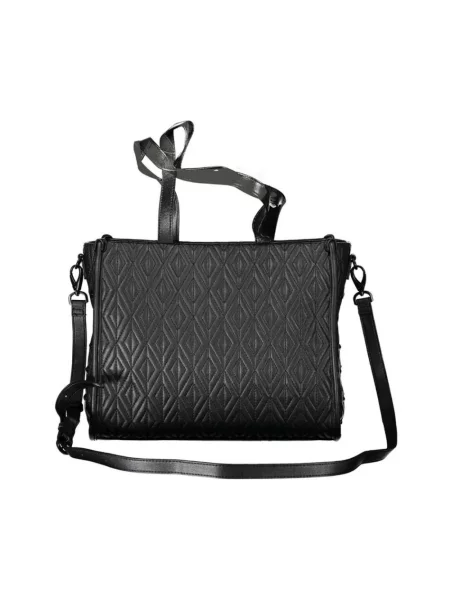 Lniana shopperka Valentino By Mario Valentino z ćwiekami czarna